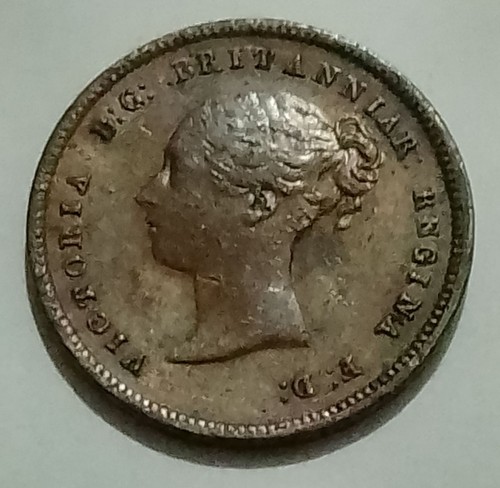 1844 half farthing british - e/n,