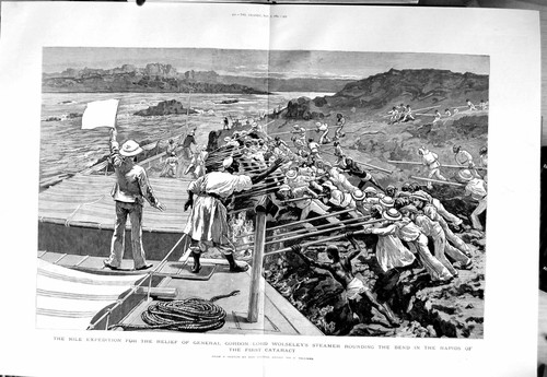 Old antique print - print, 1884