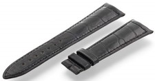 20mm Genuine Jaeger-LeCoultre Black Crocodile Leather Watch Strap Band 20-16mm