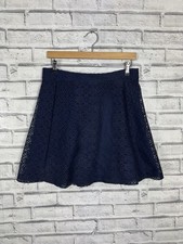 ZARA Ladies Lace Skirt Navy Blue Skater A-Line Flippy Party M / 10