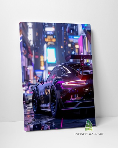 City lights racing - city, canvas