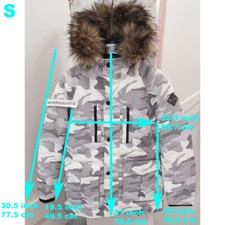 HOLLISTER DOWN PARKA JACKET COAT WHITE CAMO MENS SIZE SMALL