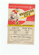 Bradford City HOME Football programmes 1951 to 1955 League Matches