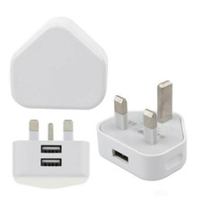 UK Plug 3-Pin USB Plug Adapter