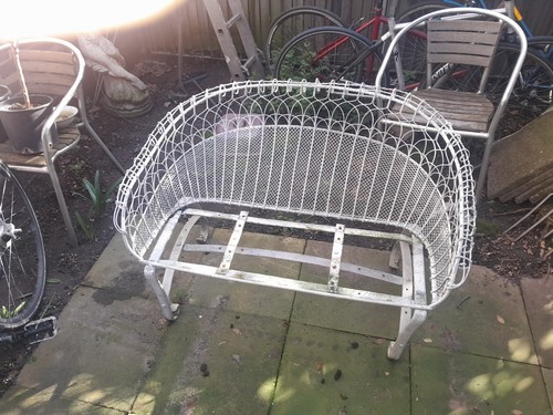 Vintage cast iron garden bench - vintage,