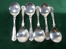 6 Nice Vintage Fruit Spoons kings pattern silver plated EPNS A1