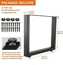 Homtone  Metal Table Legs Set of 2, Industrial Rustic Steel Table for Auction 