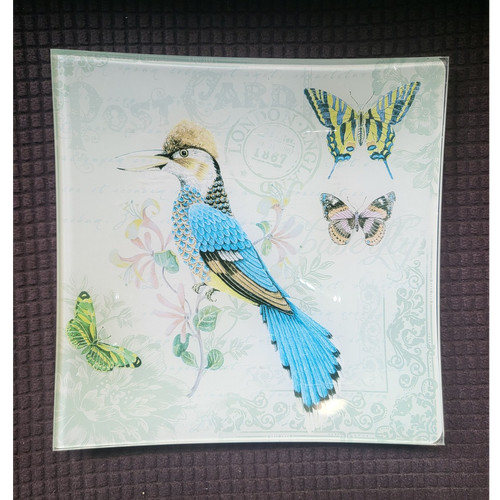 Glass square decorative plate - square,