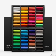 Jackson's : Square Soft Pastels : Half Stick : Set of 48 : Vibrant Non-Toxic ...