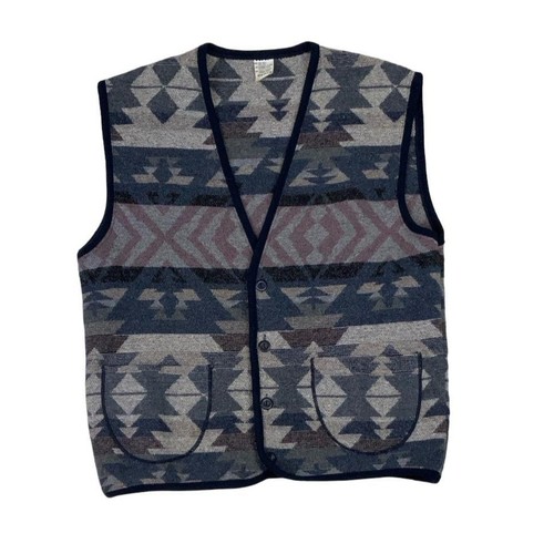 Vintage 80s 90s navy blue - navy, grey