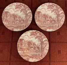 3 Myott Royal Mail Pink Wide Rimmed Bowls 22.5cm (Lot 1)