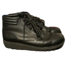Kickers Ankle Boots Shoes Mens Adults Size 8 / 42 Black Leather Lace Up Retro 
