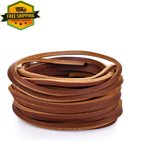Flat genuine leather strip - flat,