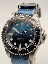 New POSEIDON Blue 'Sea Dweller' Divers Watch 20ATM WR SEIKO TMI NH35 Auto. Movt