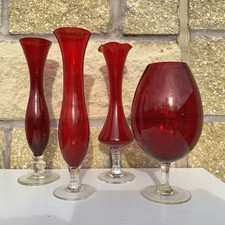 RUBY RED Glass Bundle Vases