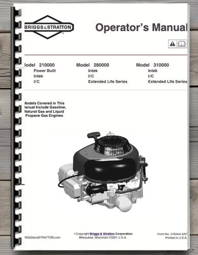 Briggs stratton operator s - briggs, operator's