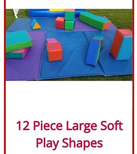 12 Large Multicoloured Softplay Shapes Used