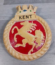 HMS Kent Ships Crest Wall Plaque Royal Navy 9 X 7 Inches
