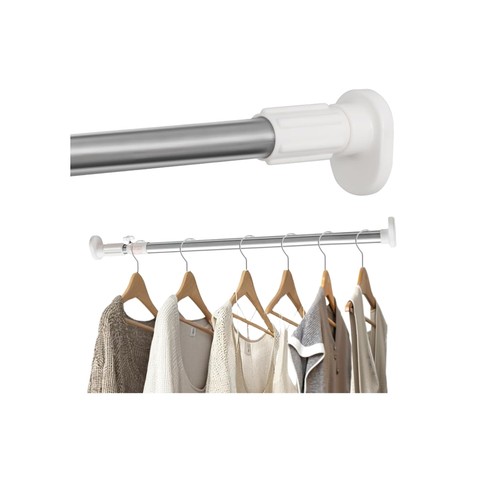 Ivory tension curtain rod - curtain,