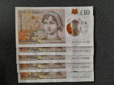 POLYMER  £10 NOTES  X 5