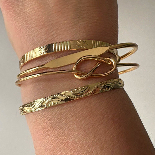 Gold tone stackable bangle - gold, &