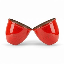 Set of 2 Red 30cm Glazed