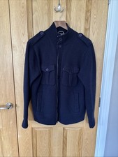 Gant Lambs Wool Cardigan Navy Blue Knit Button Pockets  Large L Knit Shacket