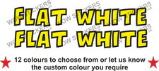 2 x Flat White Stickers decals