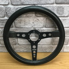 Genuine Momo Prototipo Heritage Black leather steering wheel.  Classic! 8C