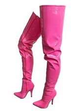 Female Hot Pink Thigh High Boots