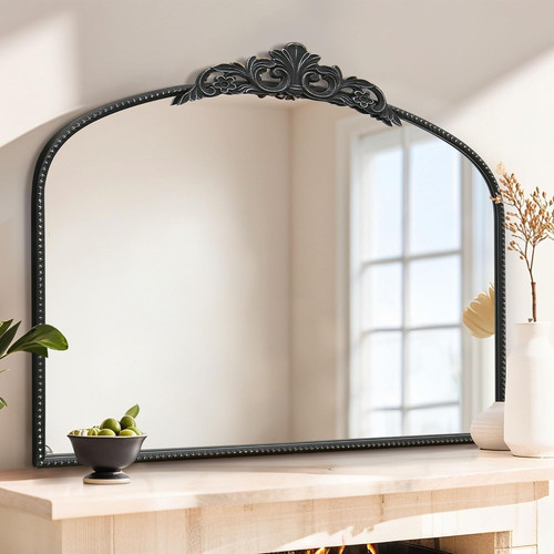 Vintage black arched mirror - vintage,