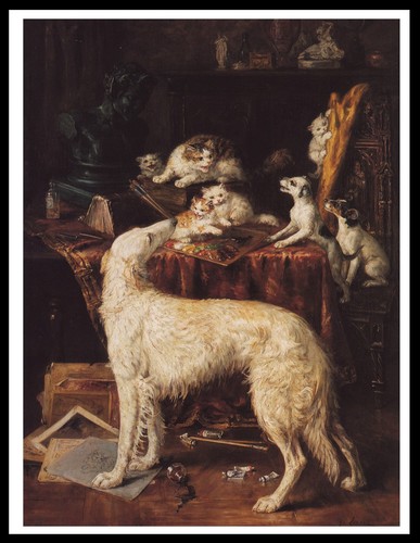 Borzoi pups and - pups, art