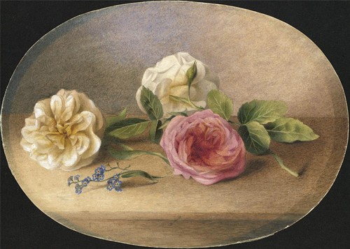 Still life roses - -, watercolour
