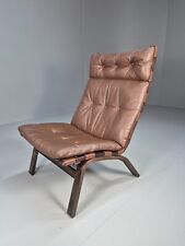 Vintage Danish Lounge Chair Brown Leather Bentwood Farstrup Retro  EB8760 MBEN