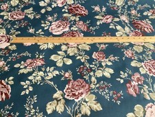 56" 100% cotton Vintage country rose denim blue dress craft quilting fabric