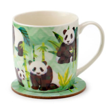 Panda Mug & Coaster Set Porcelain Ceramic Tableware Gift 9 CM Drink Fine China