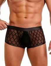 Men's black see through boxers