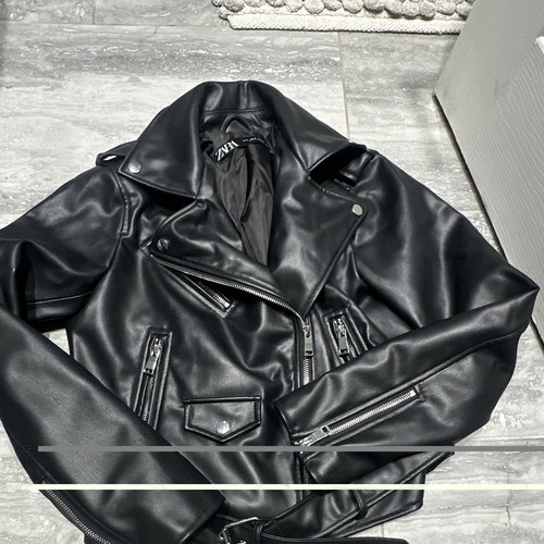 Zara women black leather - black,