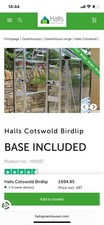 Halls Eden Birdlip 4 x 4 greenhouse dismantled. 2 parts missing see description 