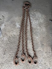 Vintage Heavy Duty 4-Leg Chain Lifting Sling with Hooks –