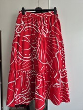 Red & White Boho Tiered Maxi
