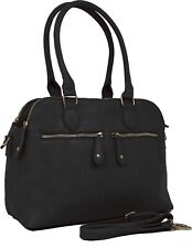 Large Faux Leather Hobo Shoulder Bag for Women, Dual Zipped & Crossbody Strap