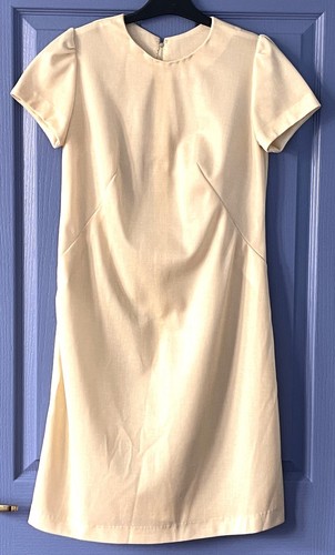 Vintage crimplene dress beige - vintage,