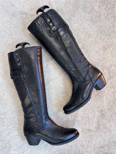 Clarks black leather knee - clarks,