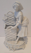 Antique c1870’s Parion Ware Flower Seller Spill Vase on a Rococo Style Base