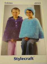 Knitting pattern hooded cap and hat Eskimo yarn