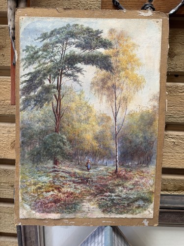 Antique woodland landscape - woodland,