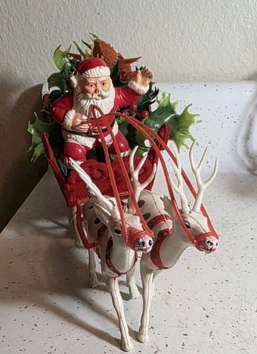Vtg christmas santa sleigh - christmas,
