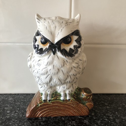 Vintage owl glazed ceramic - owl,