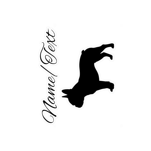 French bulldog kiss cut vinyl - french,
